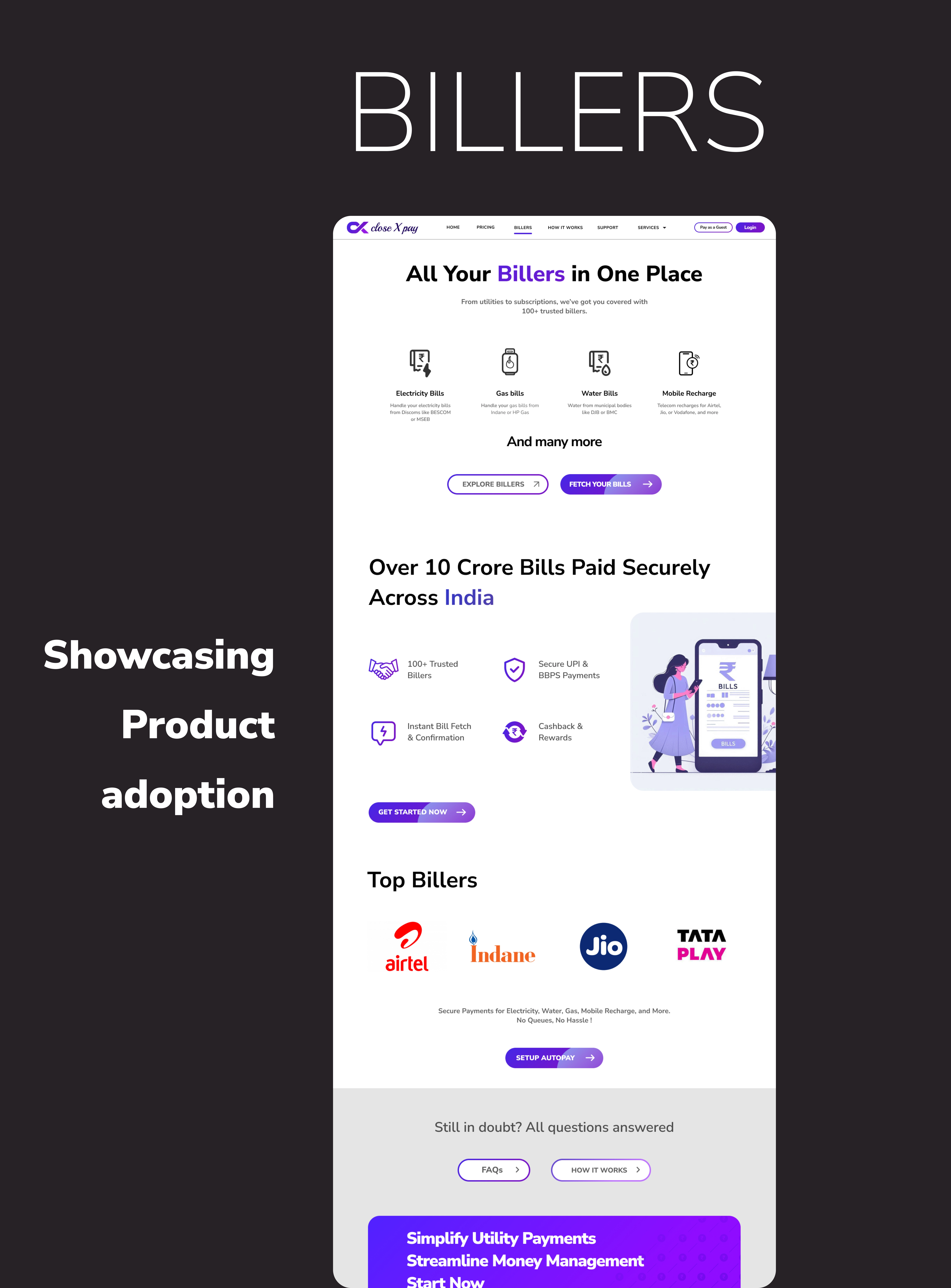 CloseXPay Billers Breakdown