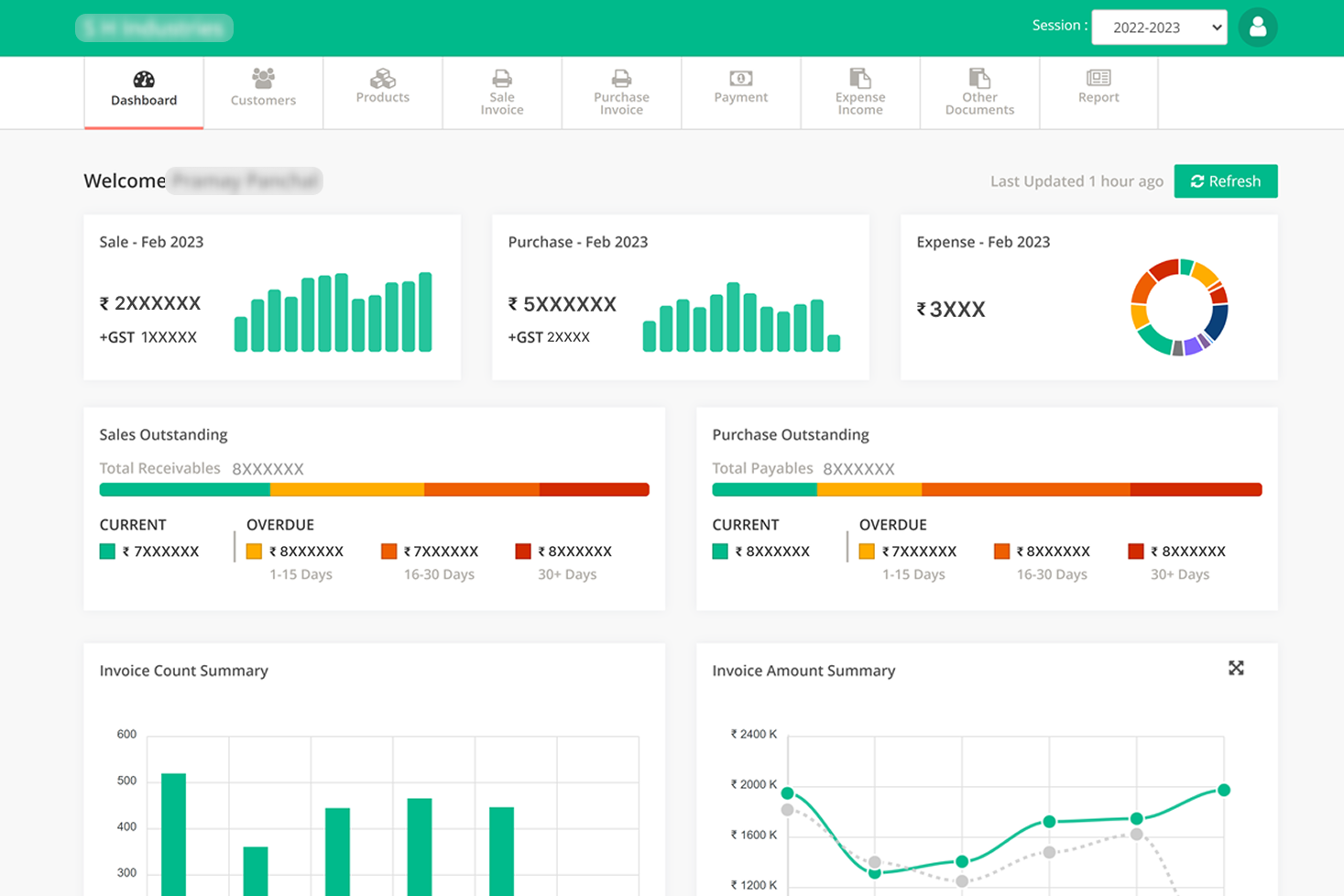 Dashboard before clarity redesign