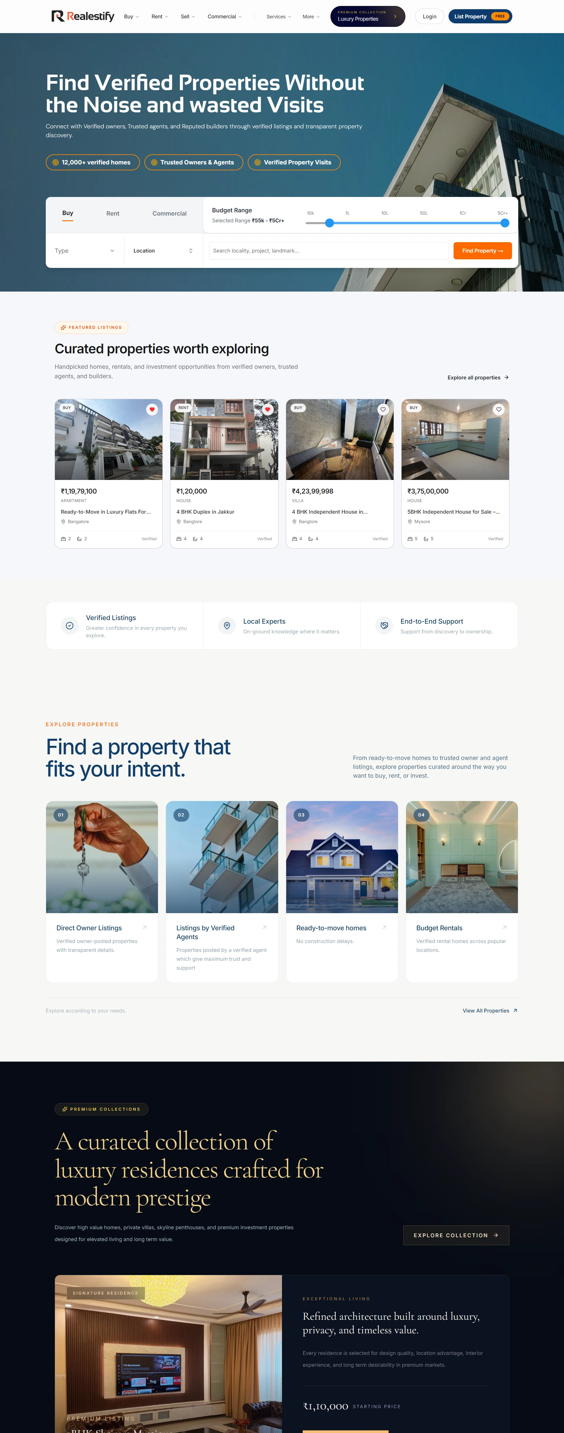 Redesigned Realestify platform experience